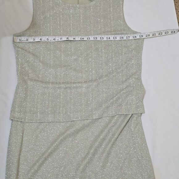 Alex Evenings Size 12 Mettalic Green 2 Piece Long Dress - Picture 5 of 8